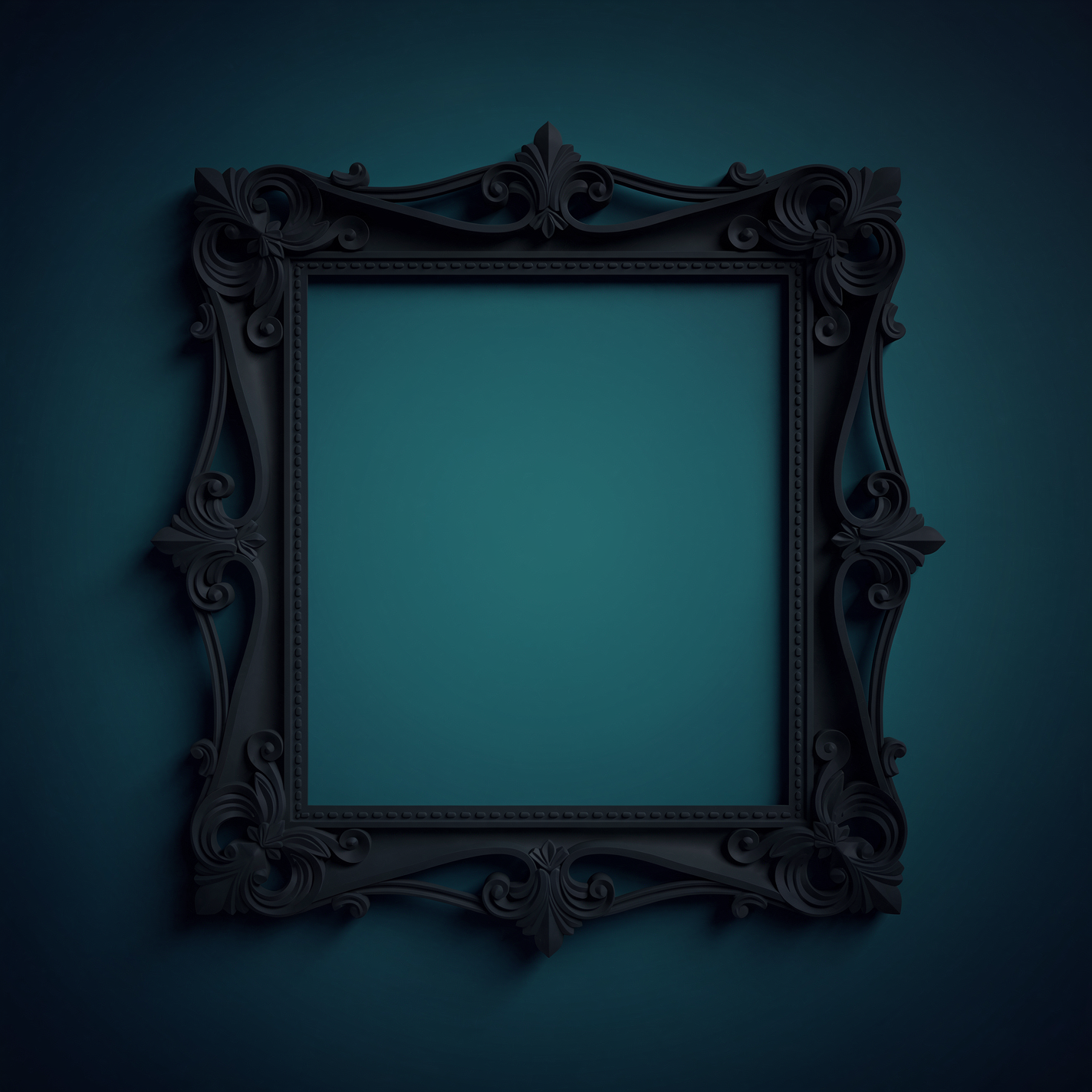 Ornate black square frame on a teal gradient background, presented as a forum avatar/pfp/profile photo.