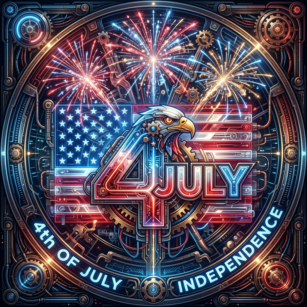 Forum avatar/pfp: 4th of July circular emblem with American flag, bald eagle, fireworks and bold 4 JULY lettering.