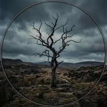 Forum avatar: a lone dead tree silhouette on a barren moor beneath brooding storm clouds, framed by a thin circular border.