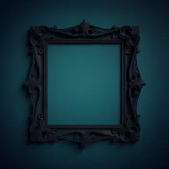 Ornate black square frame on a teal gradient background, presented as a forum avatar/pfp/profile photo.