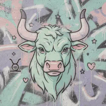 Pastel graffiti mural of a stylized bull head with Taurus symbol and stars, shown as a forum avatar/profile photo.