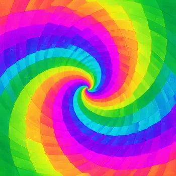 Abstract colorful rainbow spiral forum avatar: vivid geometric bands twisting into a bright, hypnotic profile photo.