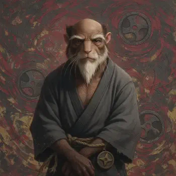 Forum avatar of Splinter (TMNT), an elderly anthropomorphic rat in a simple monk's robe, hands folded, solemn expression against a muted red background with circular shuriken motifs.