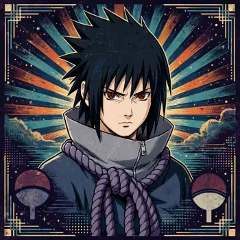 Sasuke Uchiha from Naruto in a dramatic anime portrait, framed as a forum avatar and profile picture.