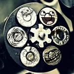  Smiley Bullets In A Revolver