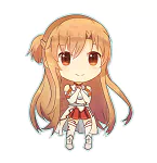 Chibi-style illustration of Asuna Yuuki from Sword Art Online, featuring her signature long hair and white outfit, used as a forum avatar.