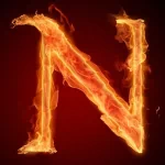  Flaming N