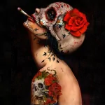 artistic sugar skull PFP