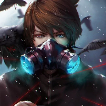 gas mask crow Anime boy anime boy PFP