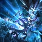 Abstract blue forum avatar/pfp: luminous, swirling blue shards and streaks form a dynamic, crystalline vortex with tentacle-like shapes and glowing highlights.