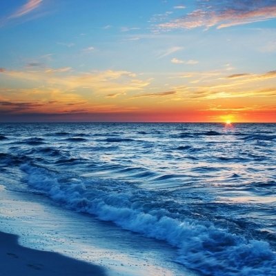 Download Sunrise Nature Sky Cloud Wave Beach Ocean Ocean Waves PFP