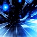 Abstract blue forum avatar: dynamic streaks and glowing orbs form a radiant, tunnel-like profile image.