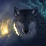 Profile avatar featuring a detailed wolf with piercing eyes set against a dark, moody forest background, capturing a mysterious and powerful animal presence.