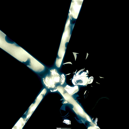 Stylized anime forum avatar of Goku (Dragon Ball Z) unleashing a glowing energy blast against a dark backdrop.