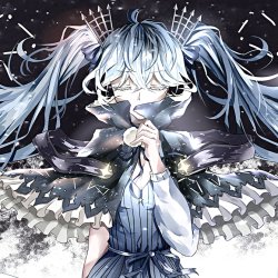 Download Dress Long Hair Blue Hair Twintails Vocaloid Hatsune Miku Anime PFP