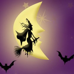 Download Star Silhouette Witch Purple Halloween Holiday  PFP