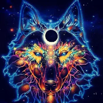 wolf artistic psychedelic PFP