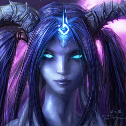 Draenei (World Of Warcraft) World of Warcraft blue eyes horns demon fantasy video game PFP