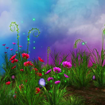 colors flower grass path red flower pink flower blue flower artistic PFP