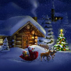  Santa and his Reindeer