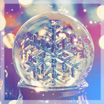 Forum avatar: glowing snow globe with a detailed snowflake inside, framed by Christmas lights and colorful holiday bokeh.
