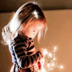  Little Girl with Christmas Lights