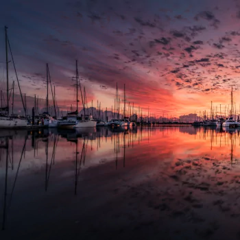 Yachts in a harbor