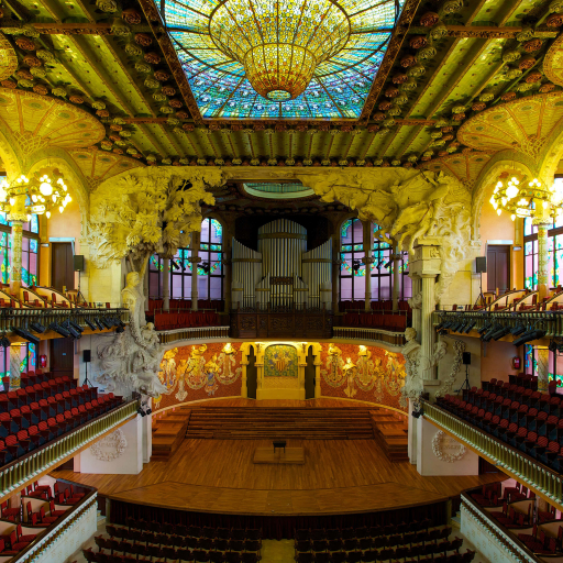 Inside Music Palace in Barcelona, Spain