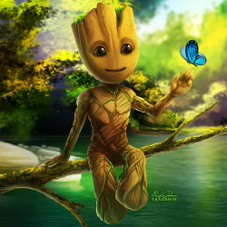 butterfly Guardians of the Galaxy Groot Comic PFP