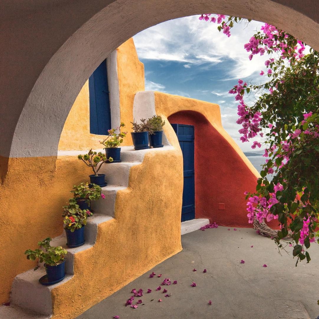 Archway to House in Santorini