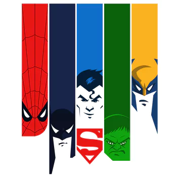 Wolverine Hulk Superman Batman spider man Comic collage PFP