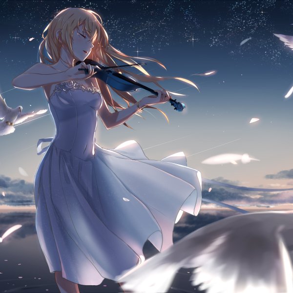 Download Violin Long Hair Dress Kaori Miyazono Your Lie In April Anime PFP