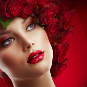 model face rose makeup woman PFP