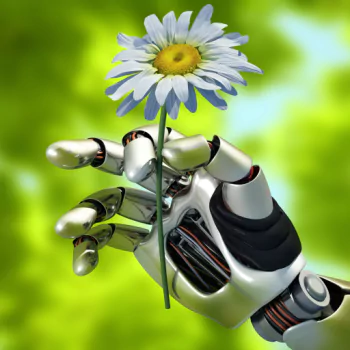 Robot Hand with Flower