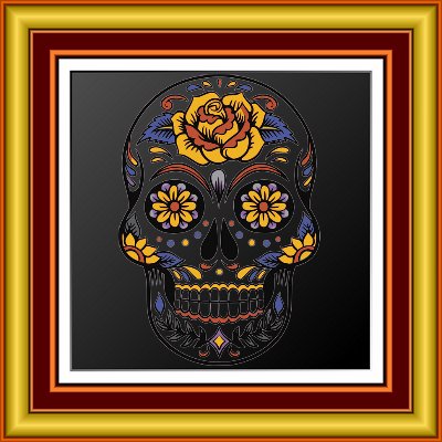 Framed Sugar Skull by lonewolf6738