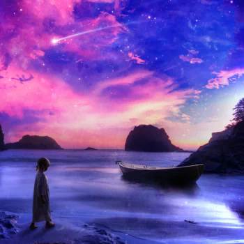  Little Girl on Other-Worldly Beach