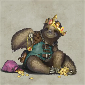 crown gold sloth fantasy Animal Fantasy Animal PFP