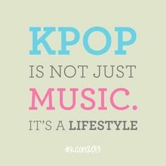 Forum avatar for K-pop music fans: pastel typography reads KPOP IS NOT JUST MUSIC. IT'S A LIFESTYLE. in blue, pink and gray, small #KCON2013 at bottom.