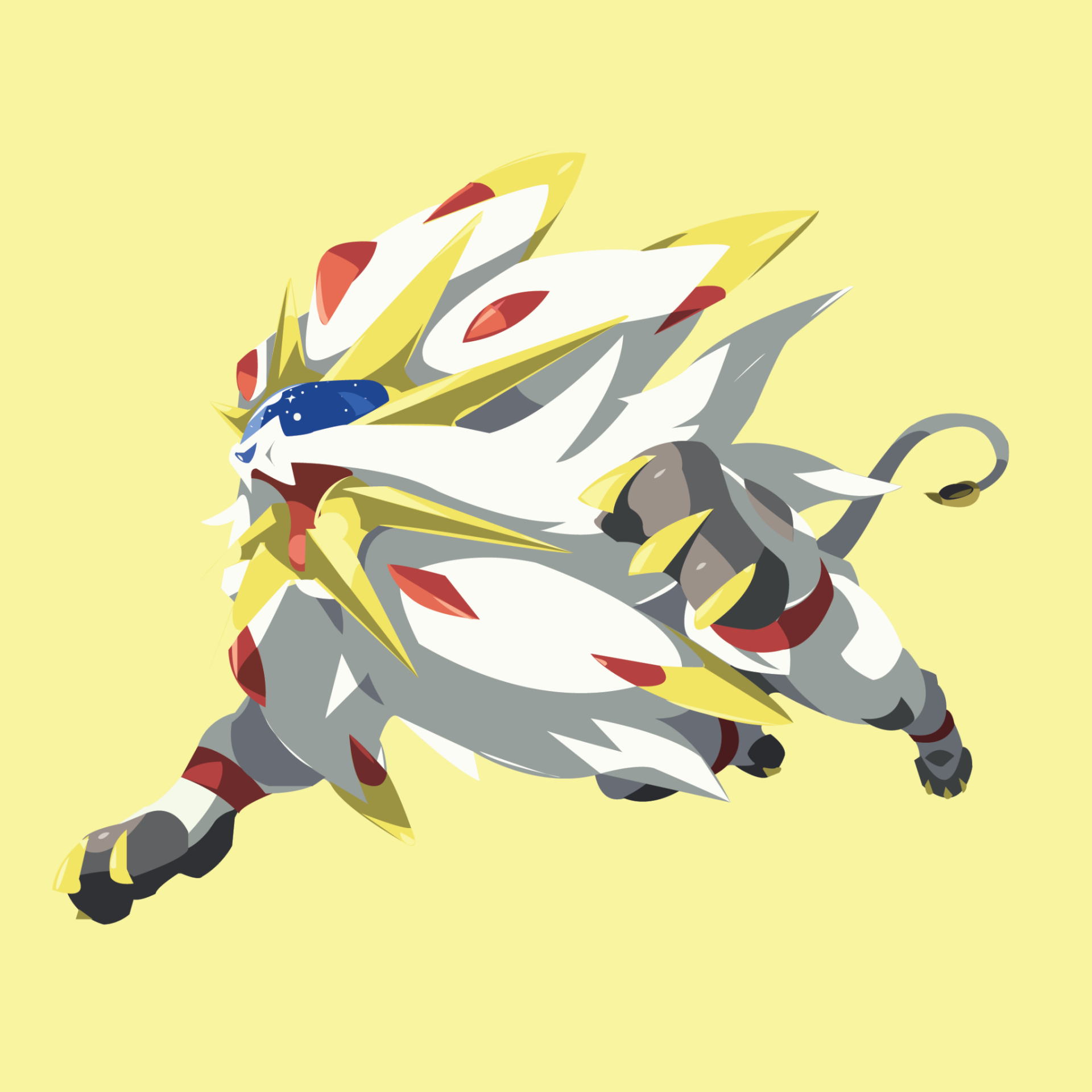 Download Pokémon Sun Minimalist Pokémon: Sun And Moon Pokemon Solgaleo (Pokémon) Video Game Minimalist Gaming PFP
