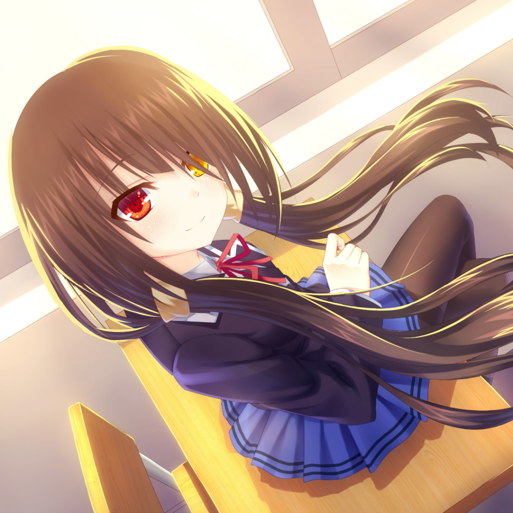 Download Long Hair Brown Hair School Uniform Kurumi Tokisaki Date A Live Anime PFP