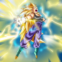 Forum avatar of Vegeta (Dragon Ball Z) as Super Saiyan 3, roaring with long golden hair and crackling blue-yellow aura in dynamic anime style.