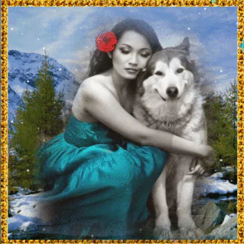 husky glitter fantasy wolf PFP