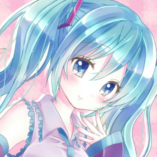 Anime-style forum avatar of Hatsune Miku: pastel teal twin-tails, sparkling blue eyes, gentle smile, hand near face, with a soft pink Vocaloid aesthetic.