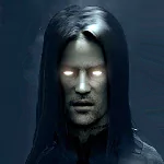 Dark fantasy forum avatar depicting a mysterious figure with glowing eyes and long black hair, radiating an eerie and supernatural presence.