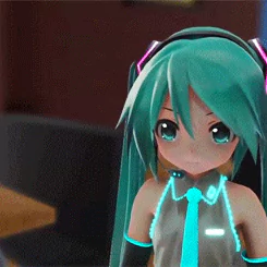 Animated image of Hatsune Miku from the Vocaloid series, suited for use as a forum avatar or profile photo.