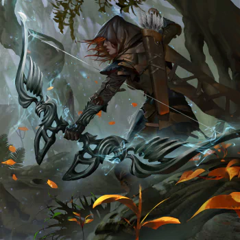 woman warrior forest bow archer fantasy PFP