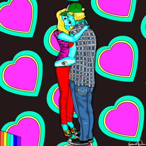 Download Hug Kiss Couple Mood Love Artistic Psychedelic PFP