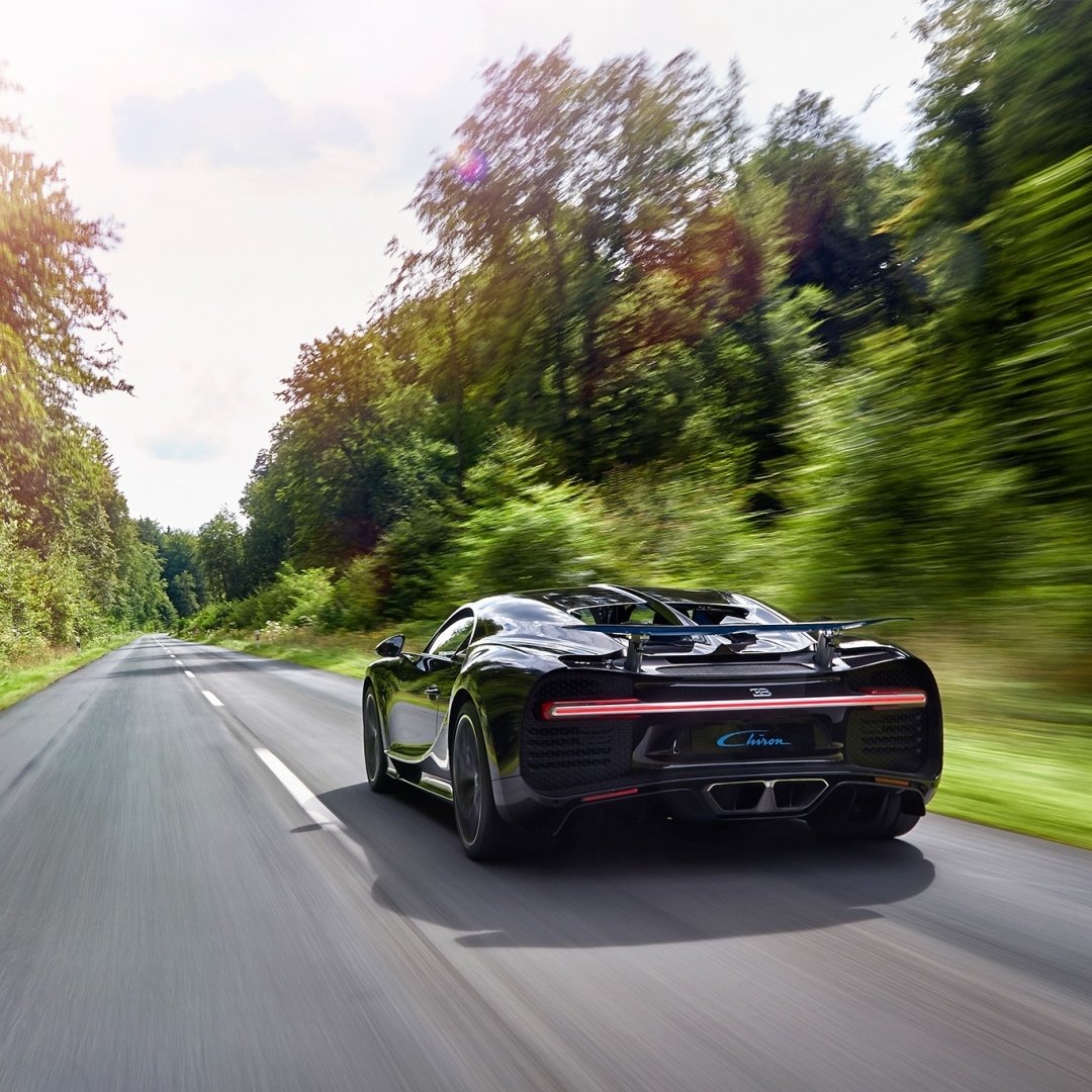 Download Motion Blur Supercar Black Car Vehicle Car Bugatti Bugatti Chiron PFP