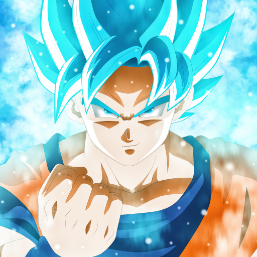Forum avatar/pfp: anime portrait of Goku in Super Saiyan Blue (Dragon Ball Super), cyan aura, clenched fist and intense gaze.