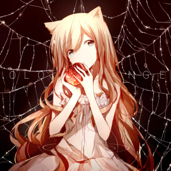 apple dress spider web water drop long hair blonde animal ears blue eyes Anime Original PFP